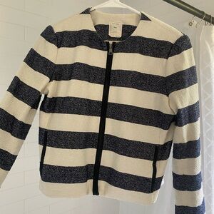 GAP Navy and Cream Textured Sweater